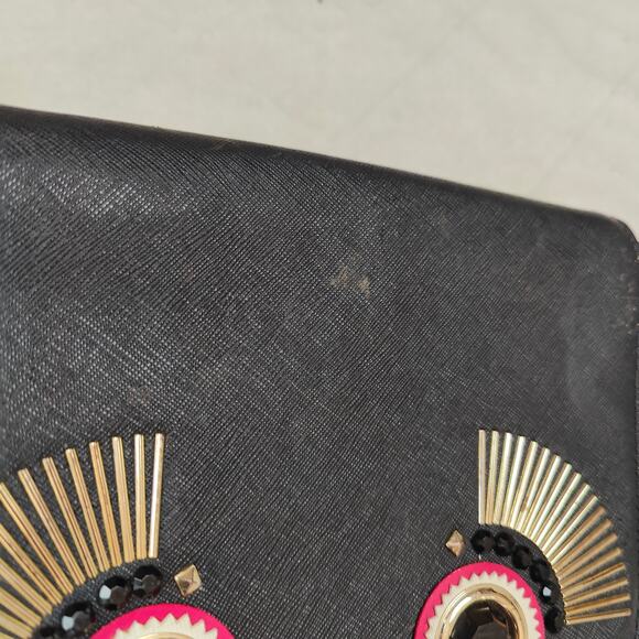 Kate Spade Warm and Fuzzy Large Monster Carsen Crossbody Bag Black Leather‎ - Picture 4 of 11